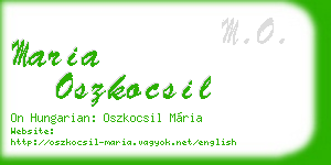 maria oszkocsil business card